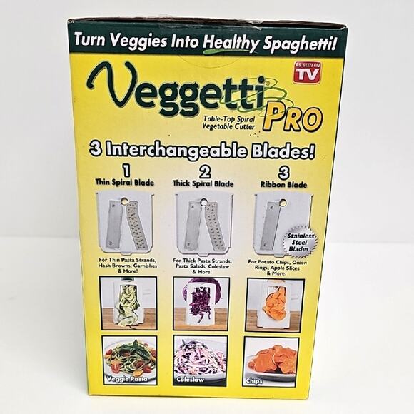 Veggetti Pro Spiral Table Top Vegetable Cutter Pasta Salad Coleslaw 3 SS Blades - Picture 12 of 13